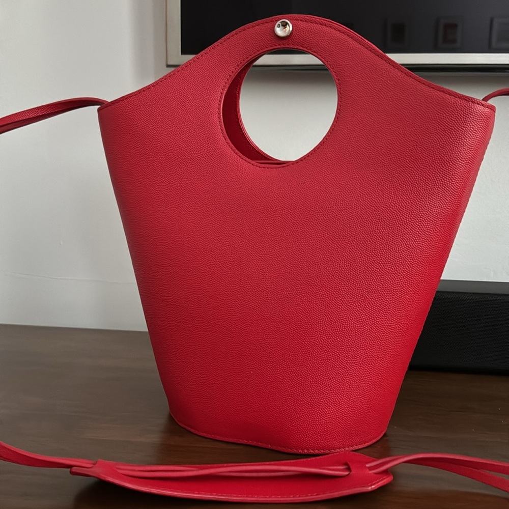 Elizabeth and James Market Red Leather Tote